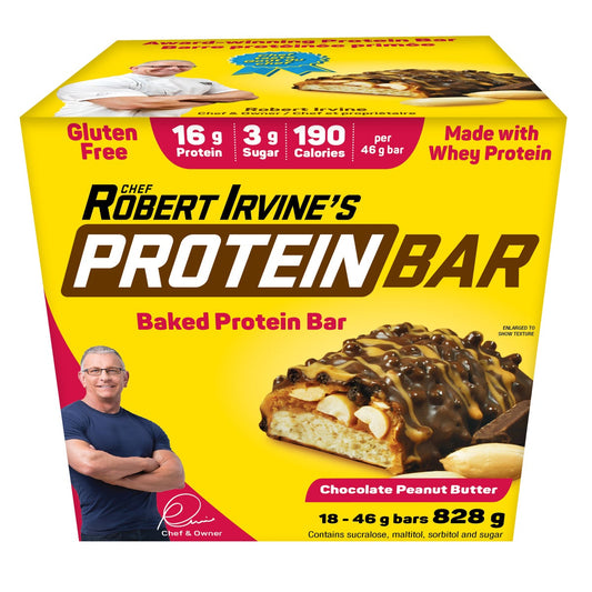 Chef Robert Irvine's Baked Protein Bars, Chocolate Peanut Butter