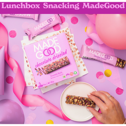 MadeGood Birthday Cake Chocolate Drizzled Bars