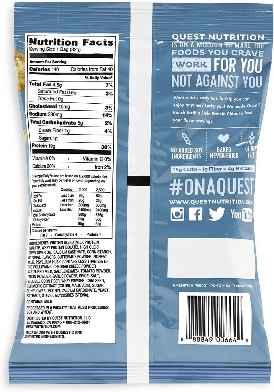 Quest Protein Tortilla Chips Ranch (kopie)