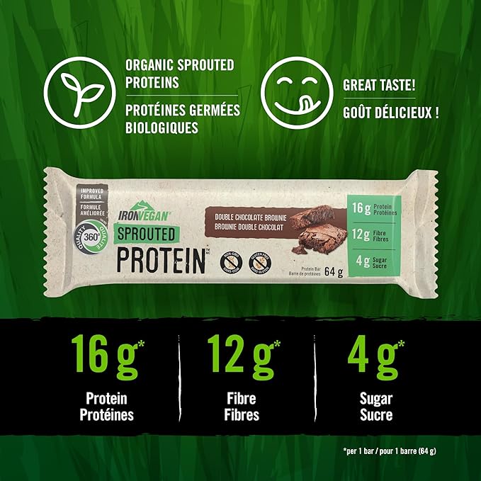 Iron Vegan Sprouted Protein Bar Dubbele Chocolade Brownie