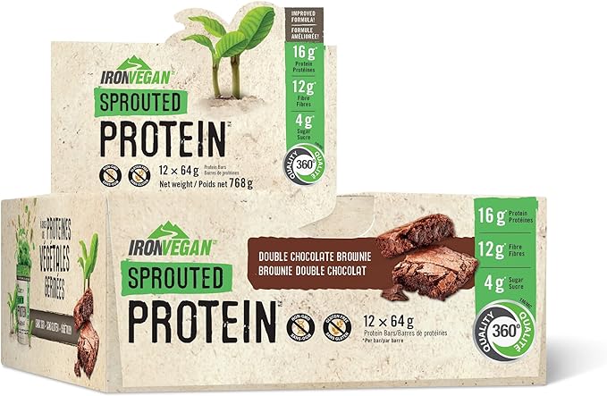 Iron Vegan Sprouted Protein Bar Dubbele Chocolade Brownie