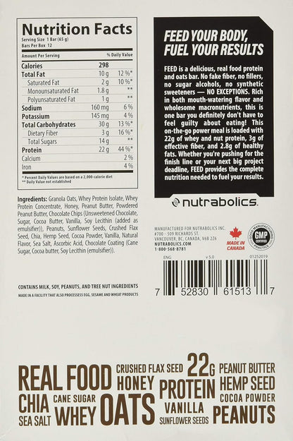 Nutrabolics Feed Bar, Peanut Butter Chocolate