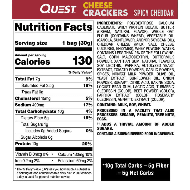 Quest Pittige Cheddar Crackers